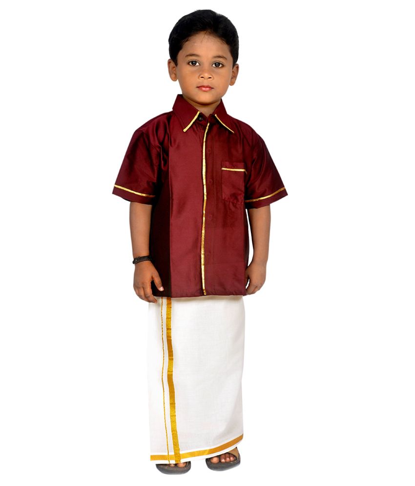 Kites Traditional Wear Brown Shirt And Dhoti - Buy Kites Traditional ...