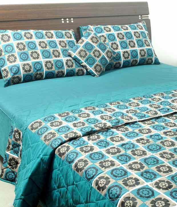 Thuhil Blue Floral Design Bed Sheets Buy Thuhil Blue Floral Design
