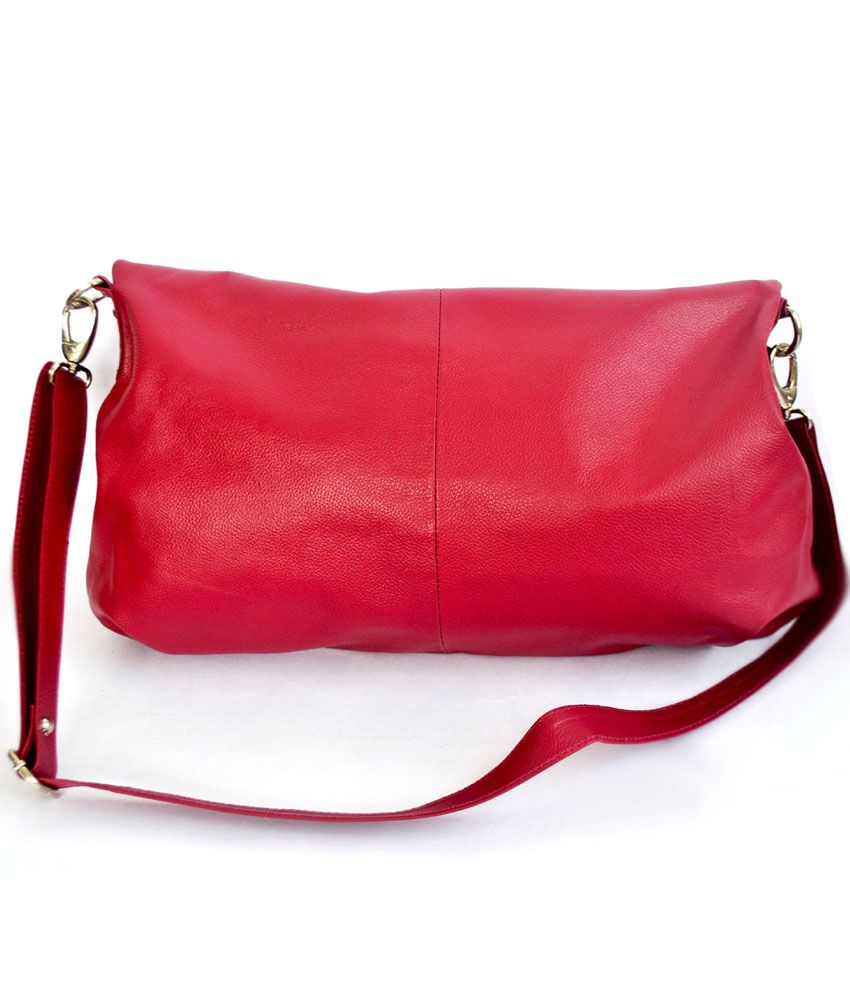 Modish Biker Slouch Leather Large Sling Bag(maroon) - Buy Modish Biker ...