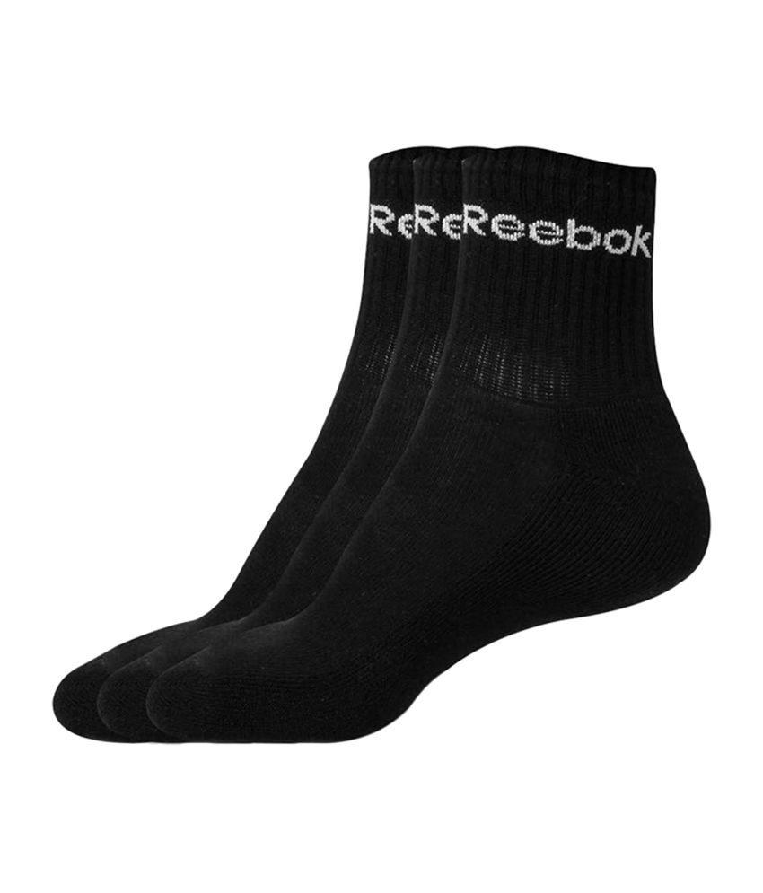 Reebok Solid Black Ankle Length Socks For Men (pack Of 6) Buy Online
