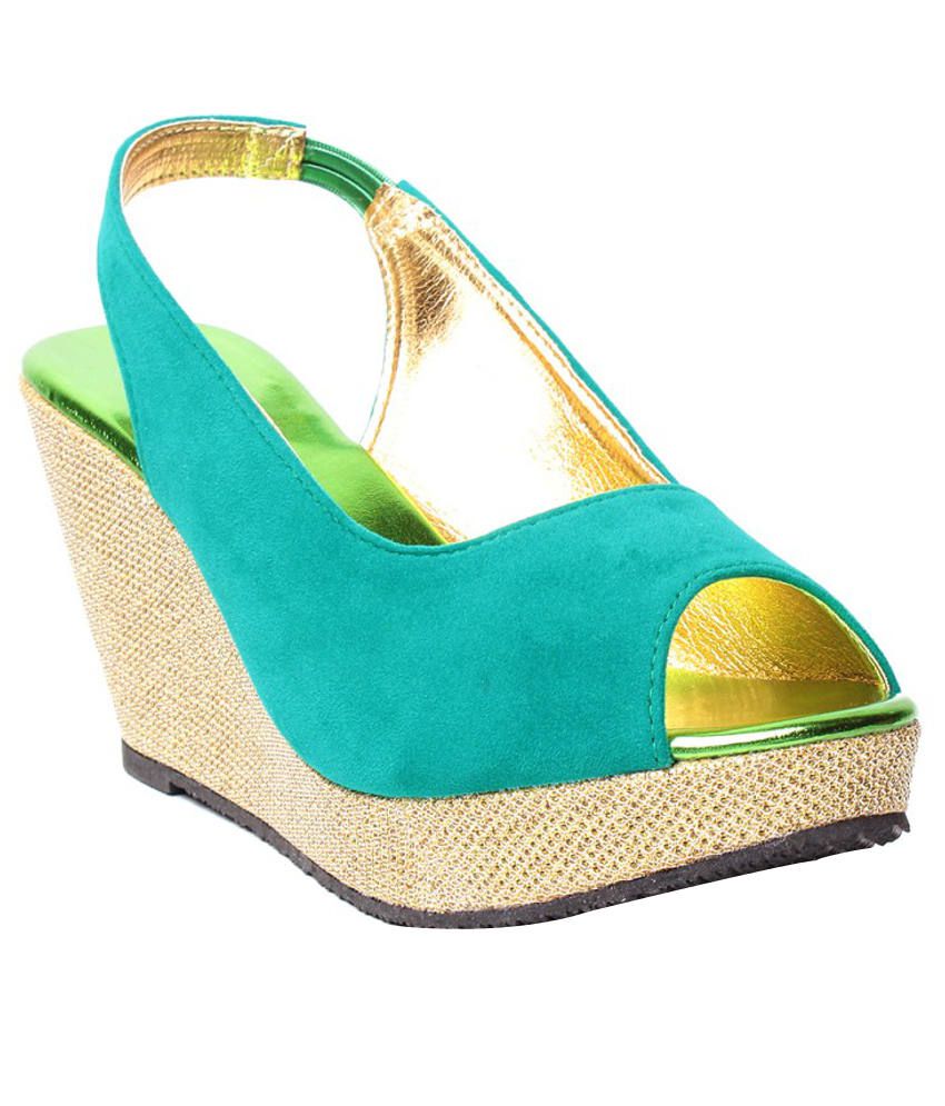 Highstreet Turquoise Wedges Sandals Price in India- Buy Highstreet ...