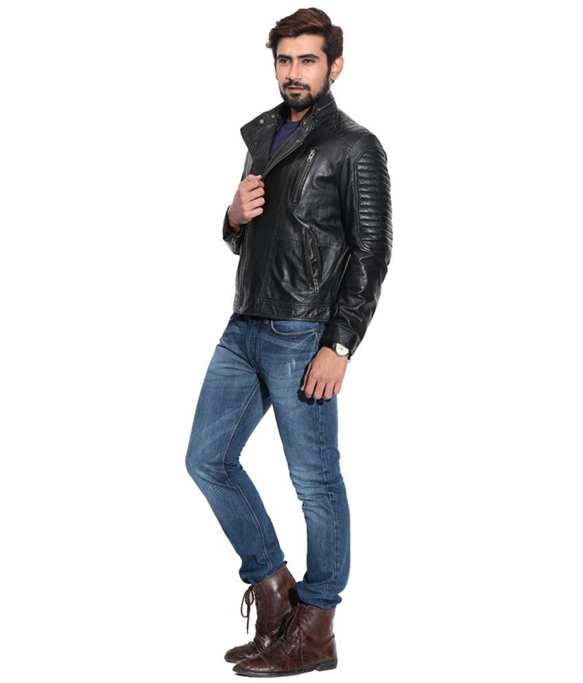 Theo&ash Black Leather Leather Jackets - Buy Theo&ash Black Leather ...