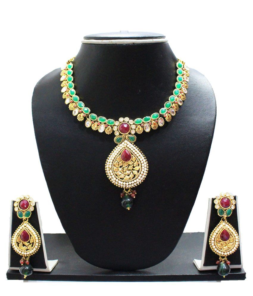 Zaveri Pearls Traditional Necklace Set Buy Zaveri Pearls Traditional