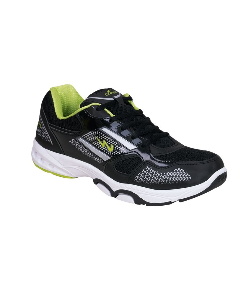 campus black sports shoes