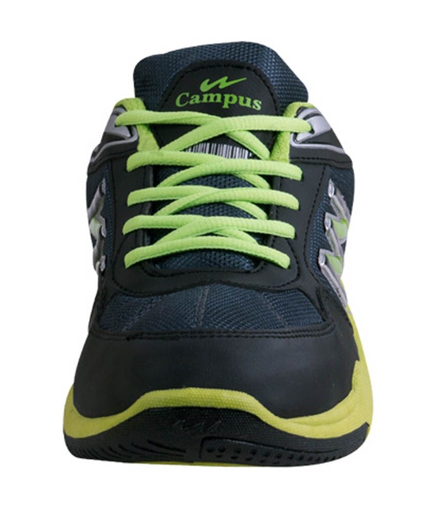 campus black sports shoes