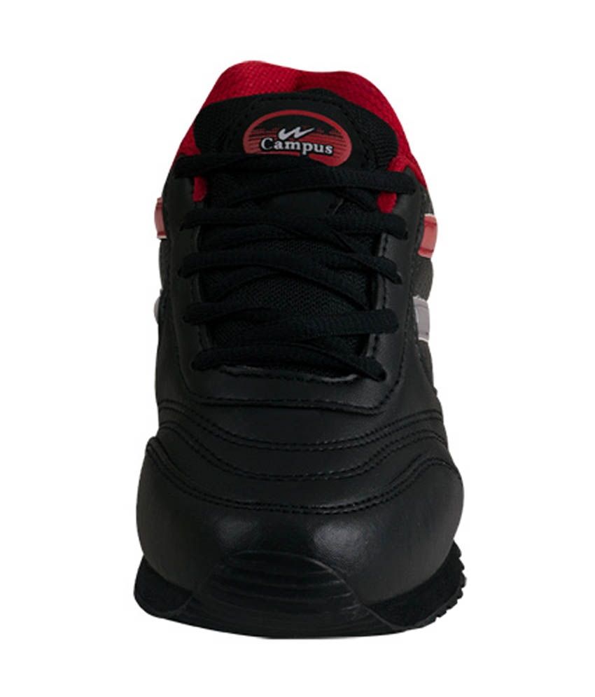 campus black sports shoes