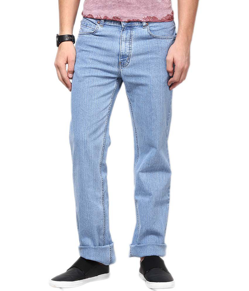 Sunnex Blue Regular Fit Cotton Blend Jeans - Buy Sunnex Blue Regular ...