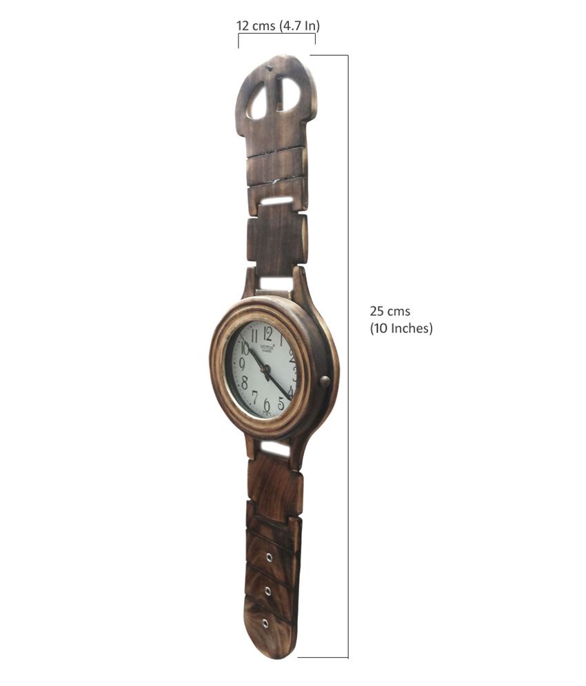 Vareesha Wooden Wrist Watch Shape Wall Clock Buy Vareesha Wooden Wrist