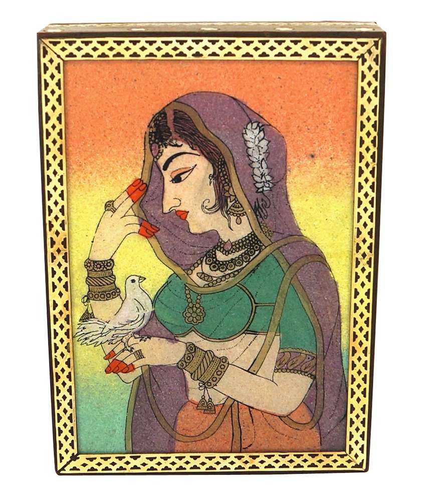 R S Jewels Wooden Rajasthani Real Gemstone Painting Jewellery Box Buy