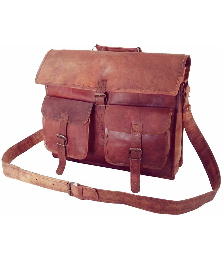 moleskine brown leather messenger bag