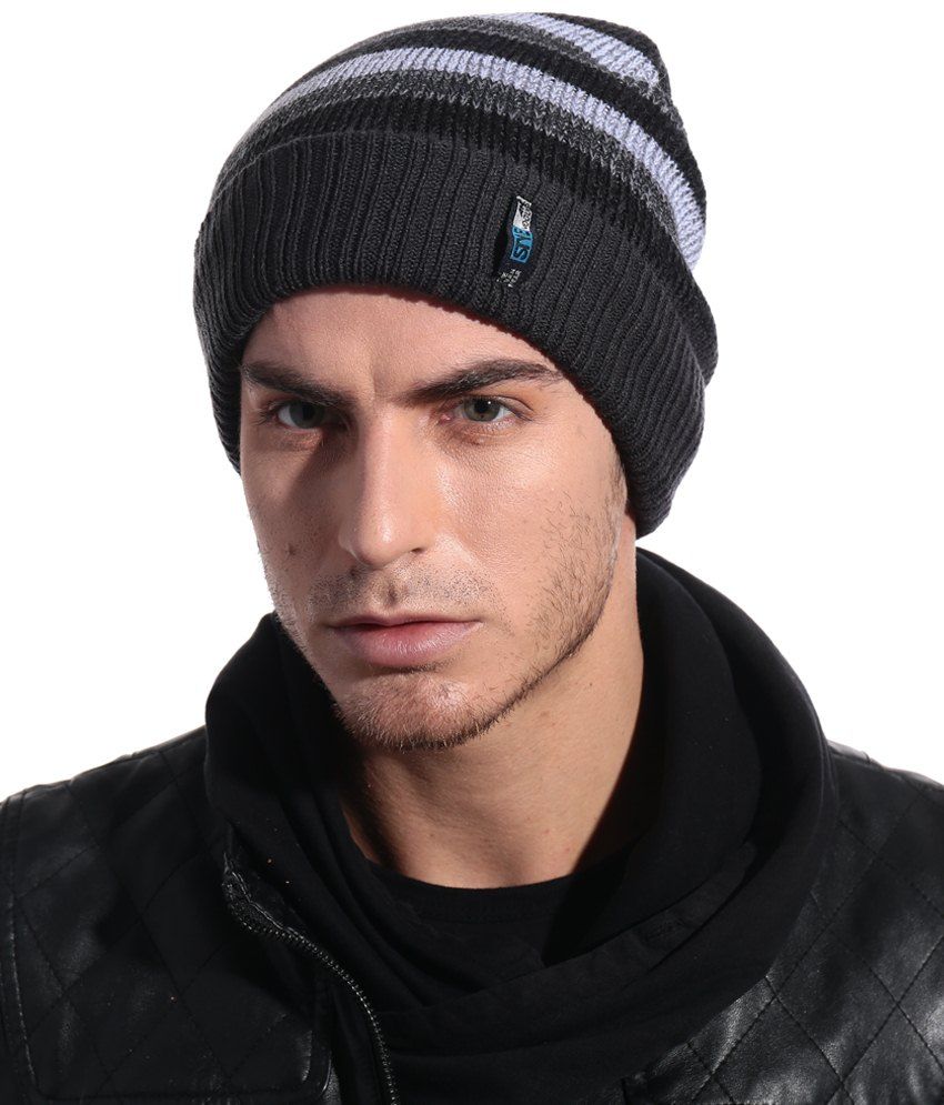     			Bizarro Lovely Gray Woollen Cap For Men