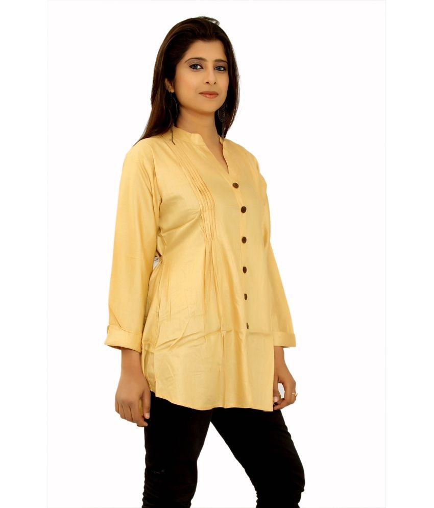 Aawari Beige Poly Rayon Plain Kurti - Buy Aawari Beige Poly Rayon Plain ...