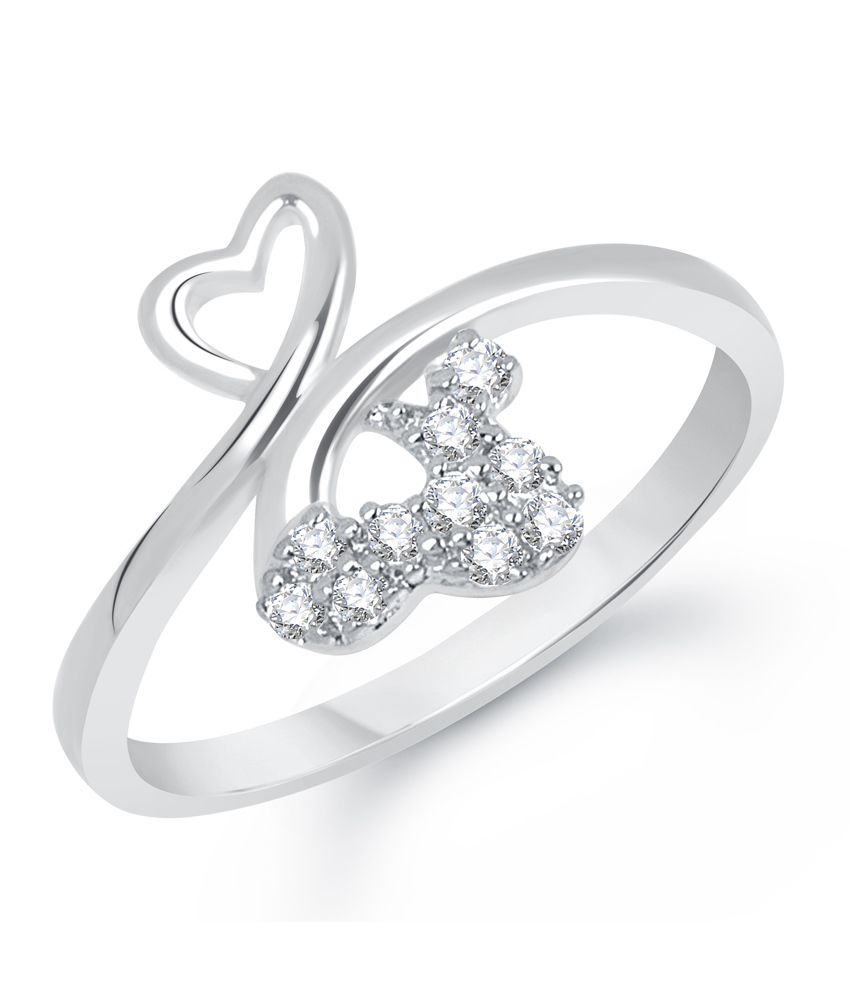 Vk Jewels Blissful Love Heart Rhodium Plated Ring: Buy Vk Jewels ...
