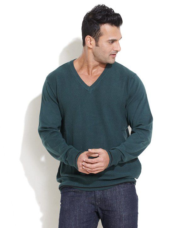 Levi's Green Cotton V-Neck Sweaters - Buy Levi's Green Cotton V-Neck ...