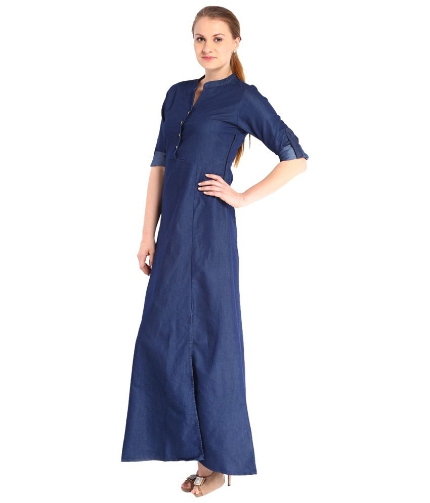 tokyo talkies denim maxi dress