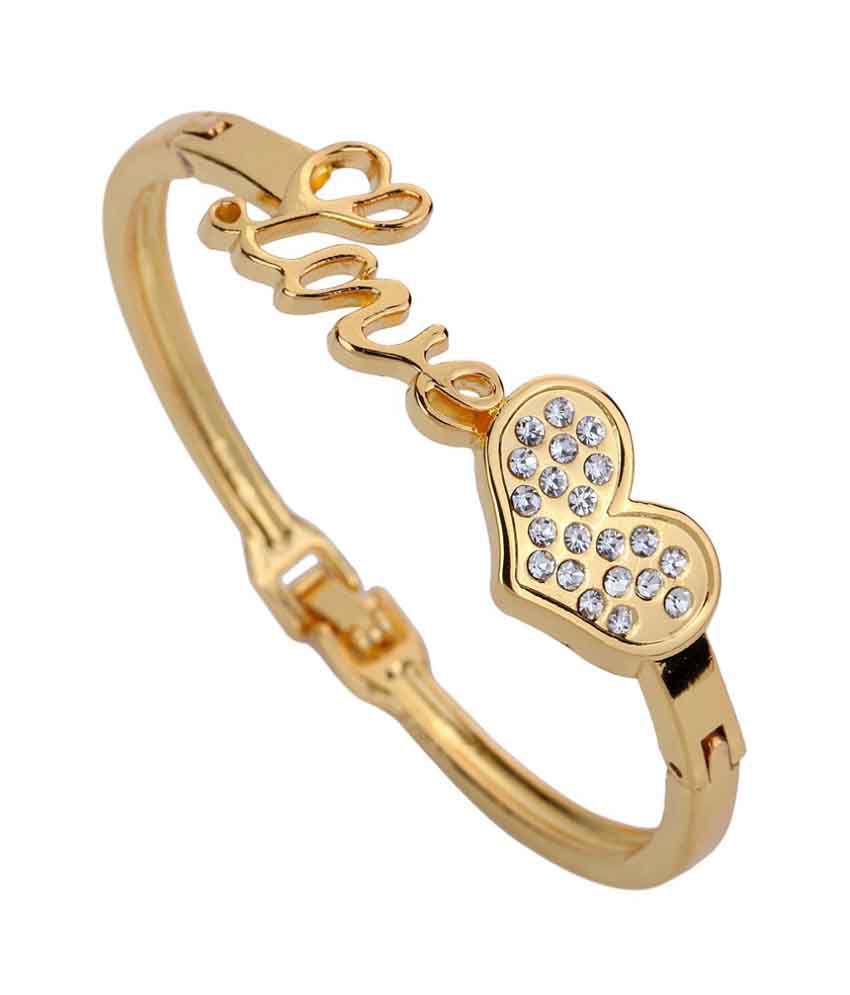 Amour Gold Plated Love Bracelet With Austrian Crystals: Buy Amour Gold ...
