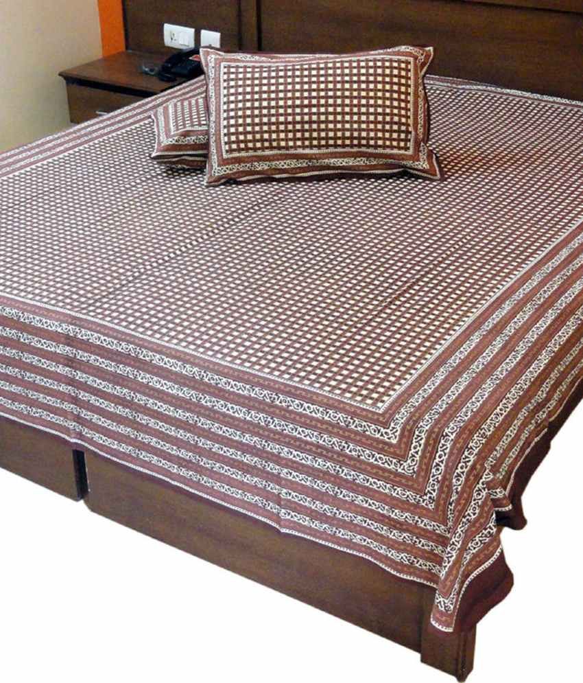 Jaipur Raga Sanganeri Blue Colourcotton Double Bed Sheet Buy Jaipur