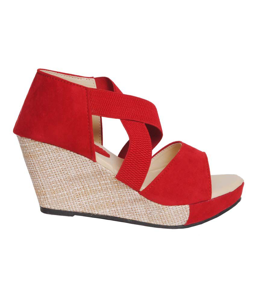 Clever Steps Fascinating Red Heeled Sandals Price in India- Buy Clever ...
