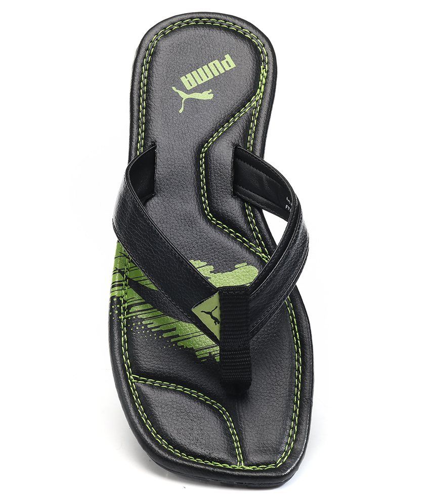 puma green slippers