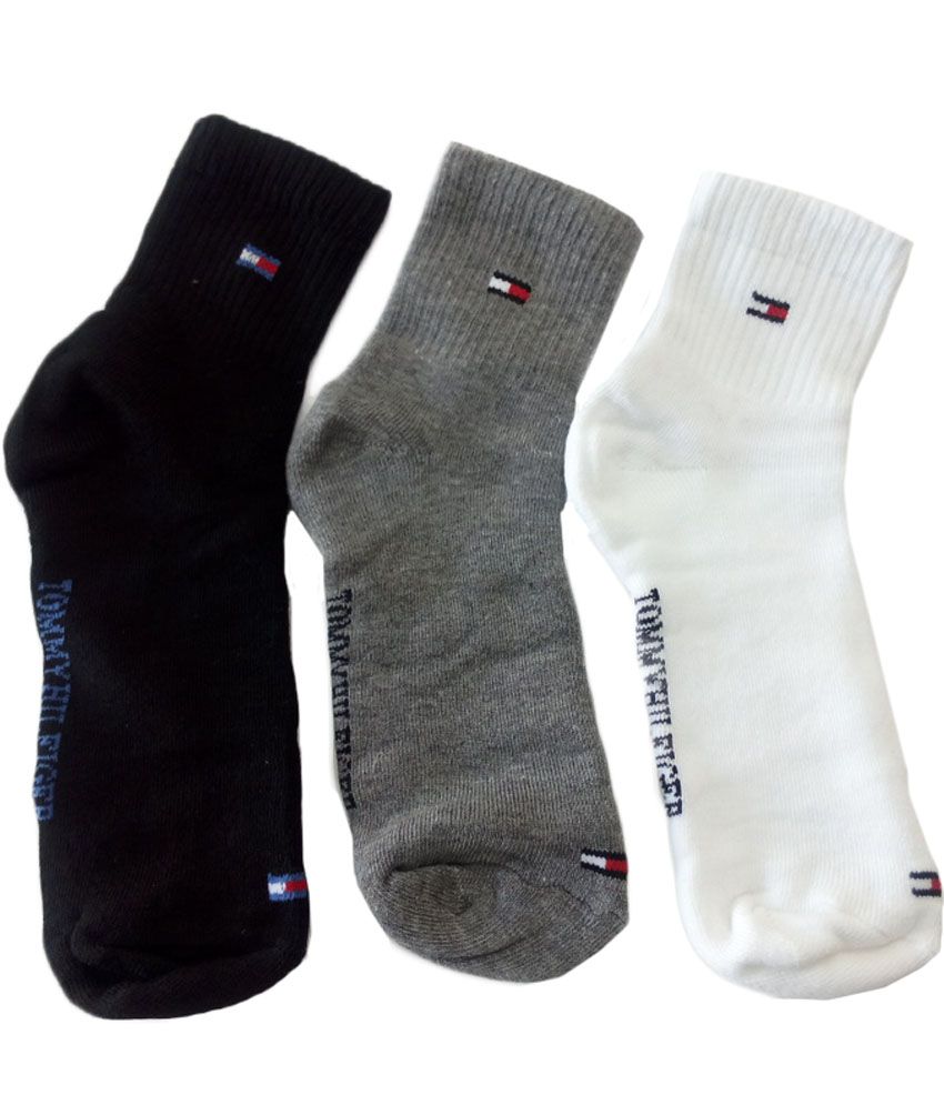 Tommy Hilfiger Multicolour Ankle Socks - 3 Pack: Buy Online at Low ...