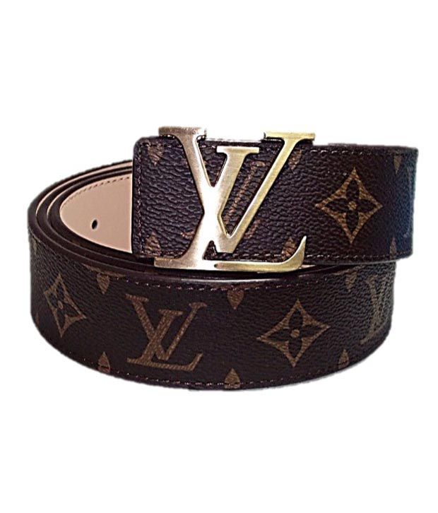 Louis Vuitton Brown Leather Belt With Golden Buckle: Buy Online at Low Price in India - Snapdeal