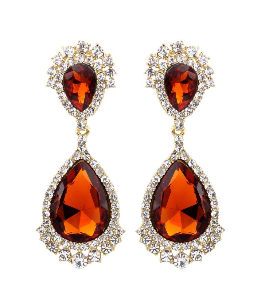 Big Tree Silver Orange Dangler Earring For Women Buy Big Tree Silver