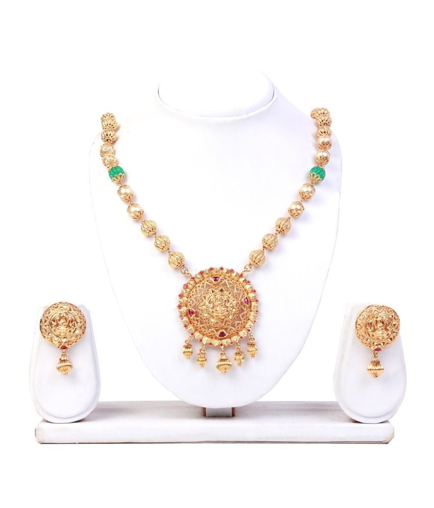 Silver Queen Jewellery Gold Traditional Brass Necklace Set Buy Silver