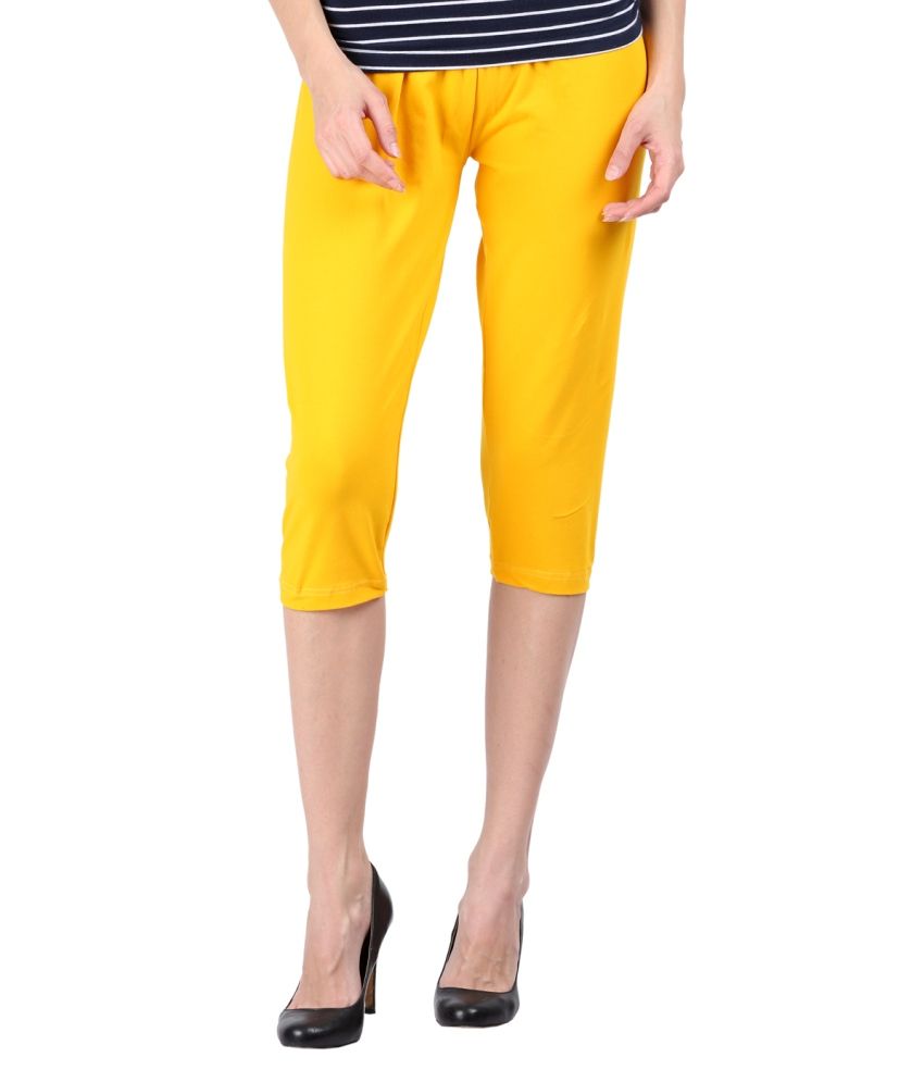 plus size yellow capris