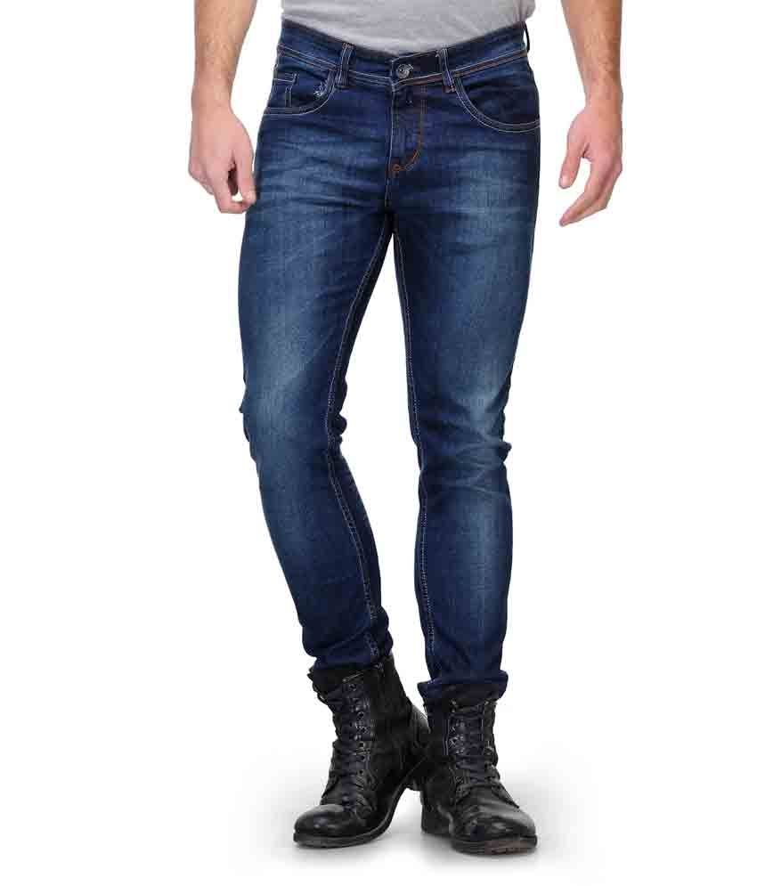 Fever Blue Cotton Faded Jeans For Men - Buy Fever Blue Cotton Faded ...