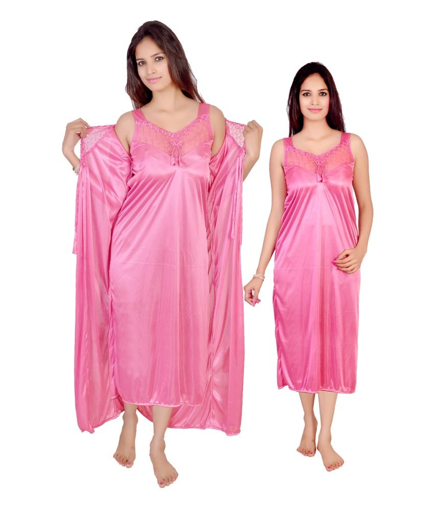 Buy Krazy Katz Pink Satin Nighty Online at Best Prices in India - Snapdeal