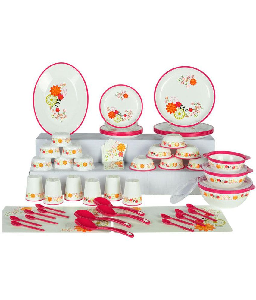 Nayasa 62 Pc Floral Dinner Set Pink Buy Online at Best Price in