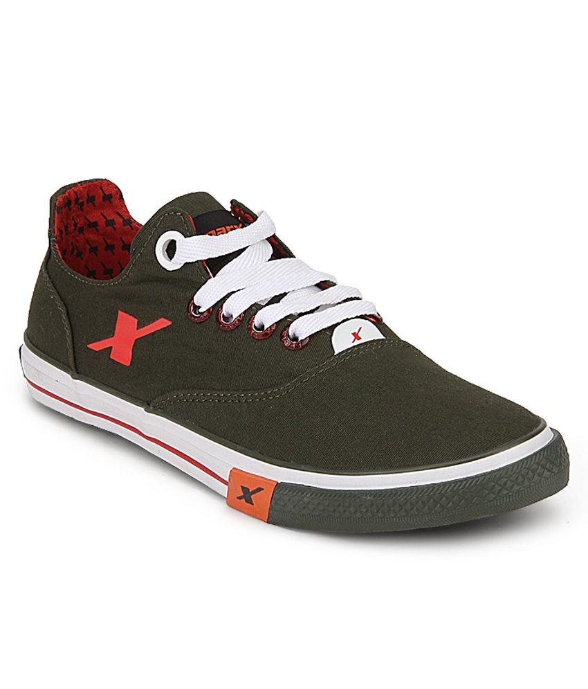 sparx olive green canvas shoes