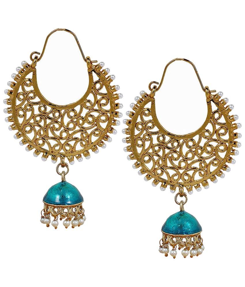 Maayra Awesome Green Filigree Jhumkis: Buy Online @ Rs ...