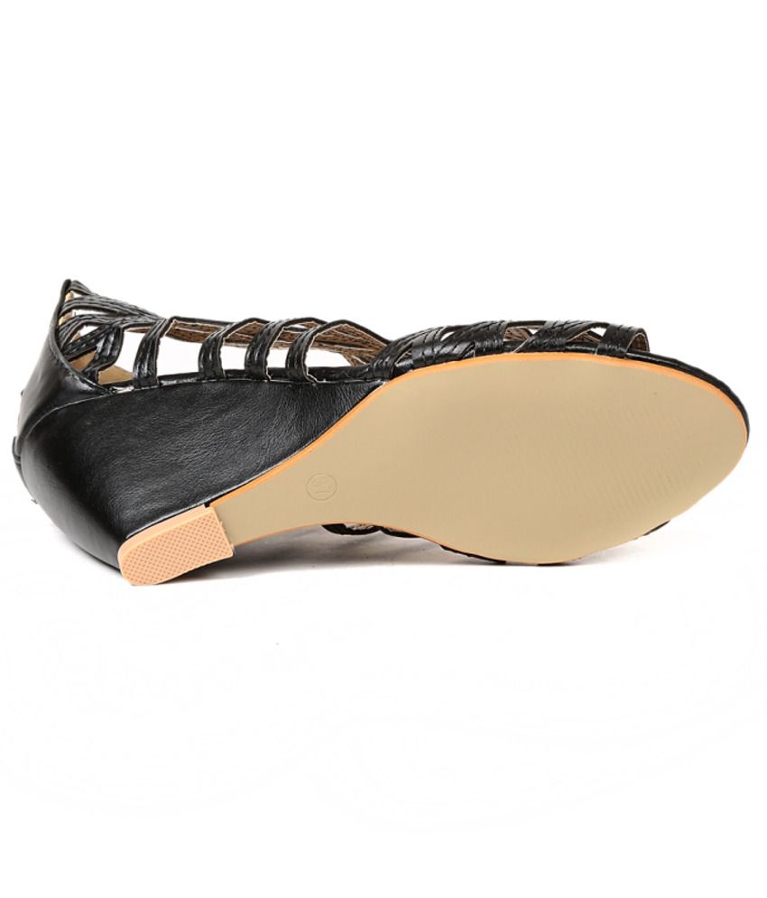 Lovely Chick Black Heeled Sandals Price in India- Buy Lovely Chick Black Heeled Sandals Online 