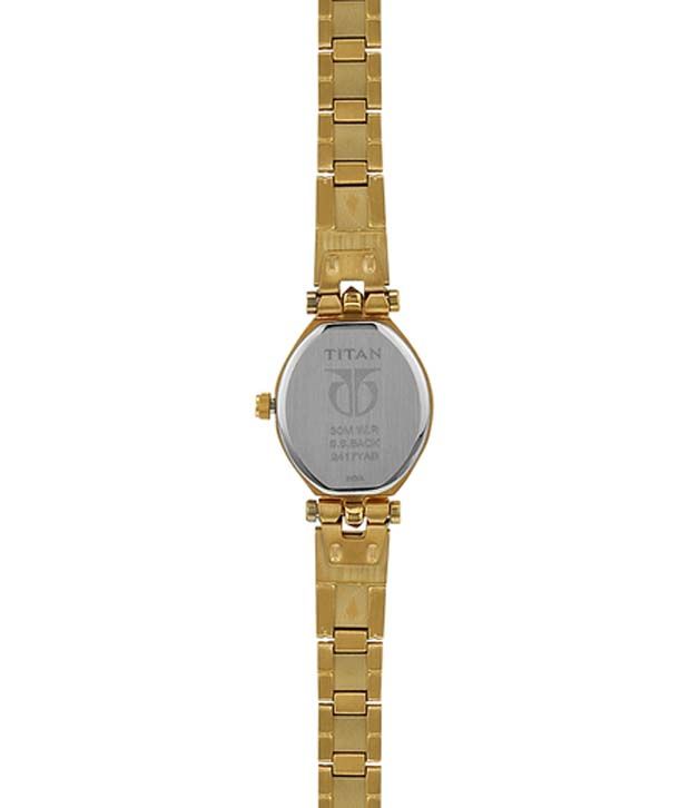 gold titan watch price