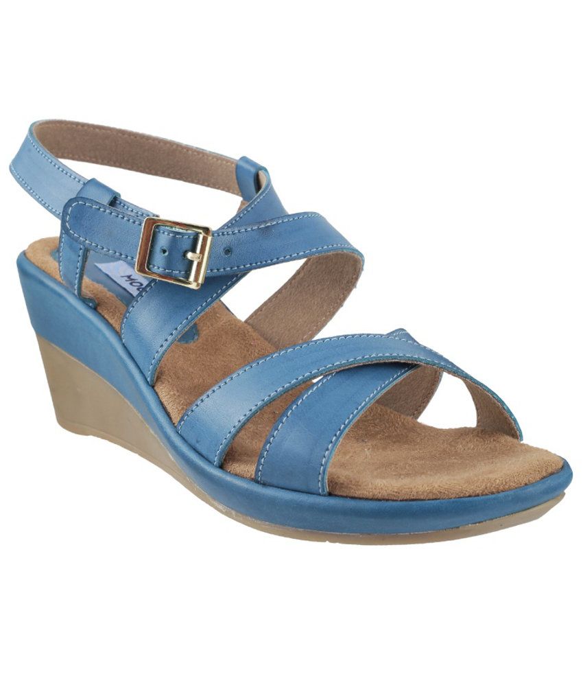 Mochi Scintillating Blue Heeled Sandals Price in India- Buy Mochi Scintillating Blue Heeled 