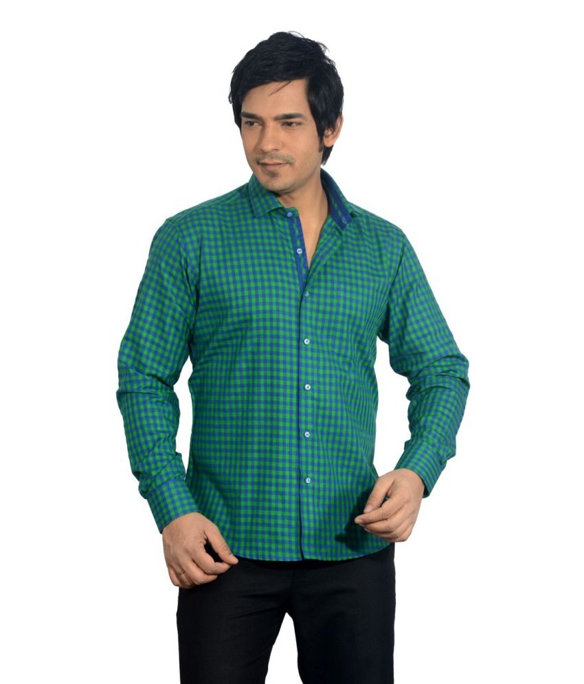 Baaamboos Green Chekered Shirts - Buy Baaamboos Green Chekered Shirts ...