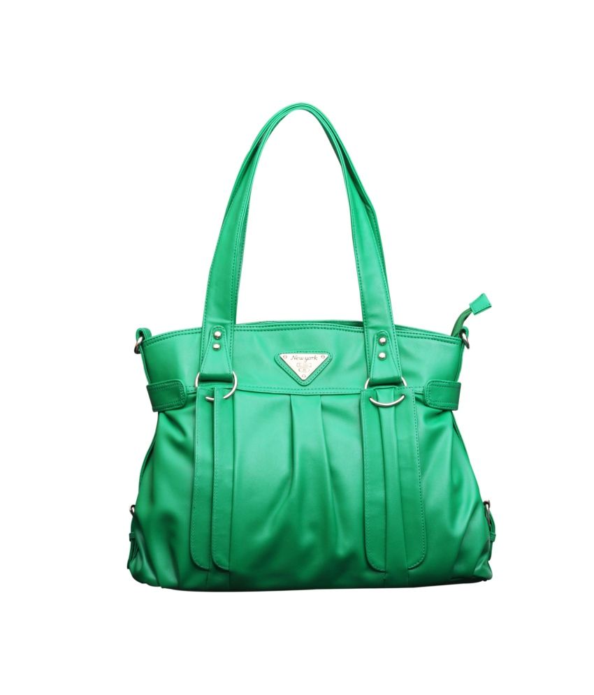 bright green shoulder bag