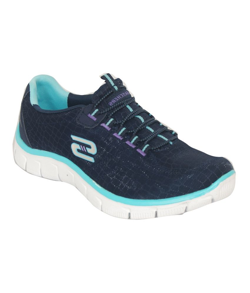 Skechers Relaxed-fit Memory Foam Navy Blue Running Shoes Price in India ...