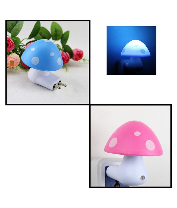     			P India Automatic Night Fall Sensor Mushroom Lamp (set Of 2)