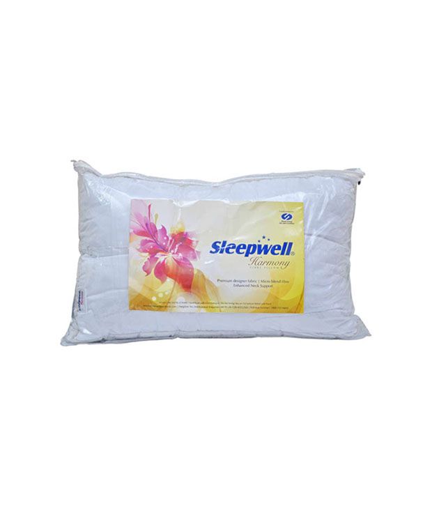Sleepwell White Cotton Plain Pillow Cover With Fillers Buy Sleepwell White Cotton Plain Pillow