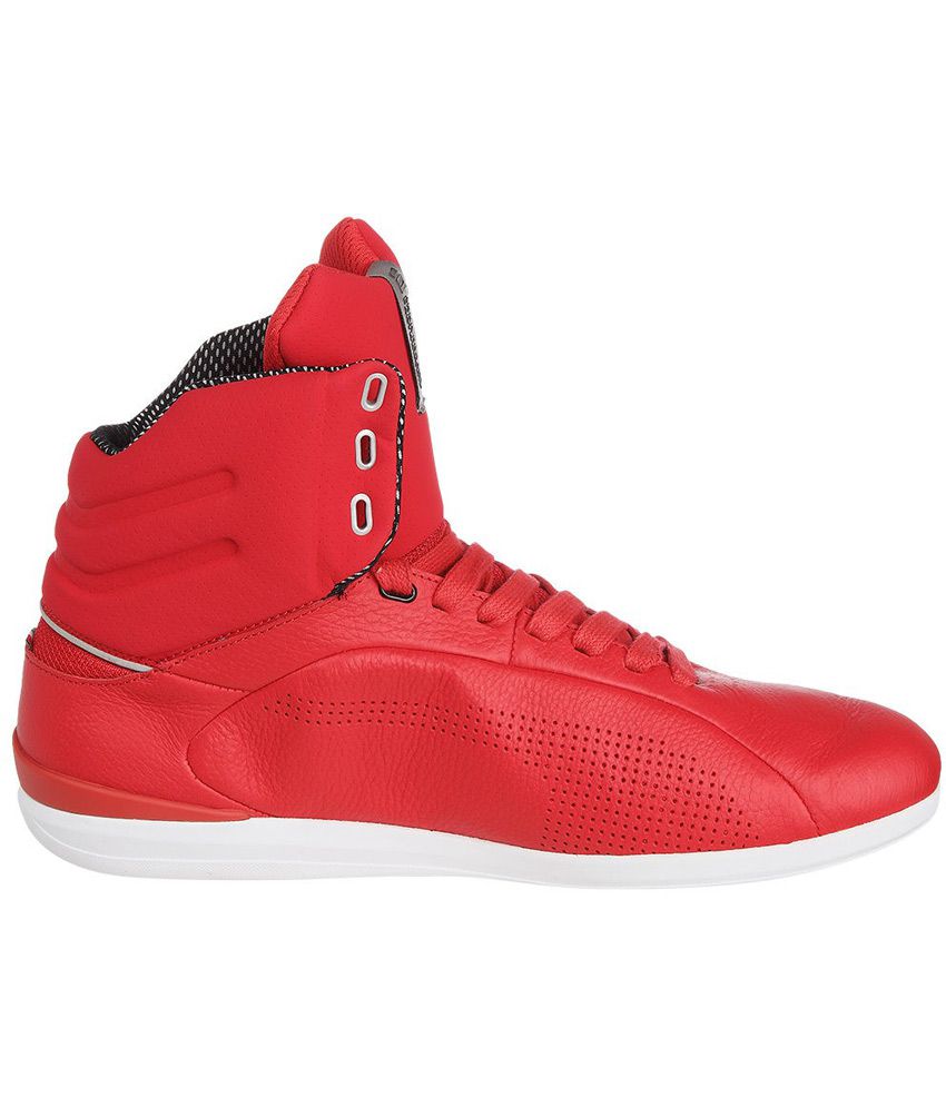 puma ferrari red high ankle shoes