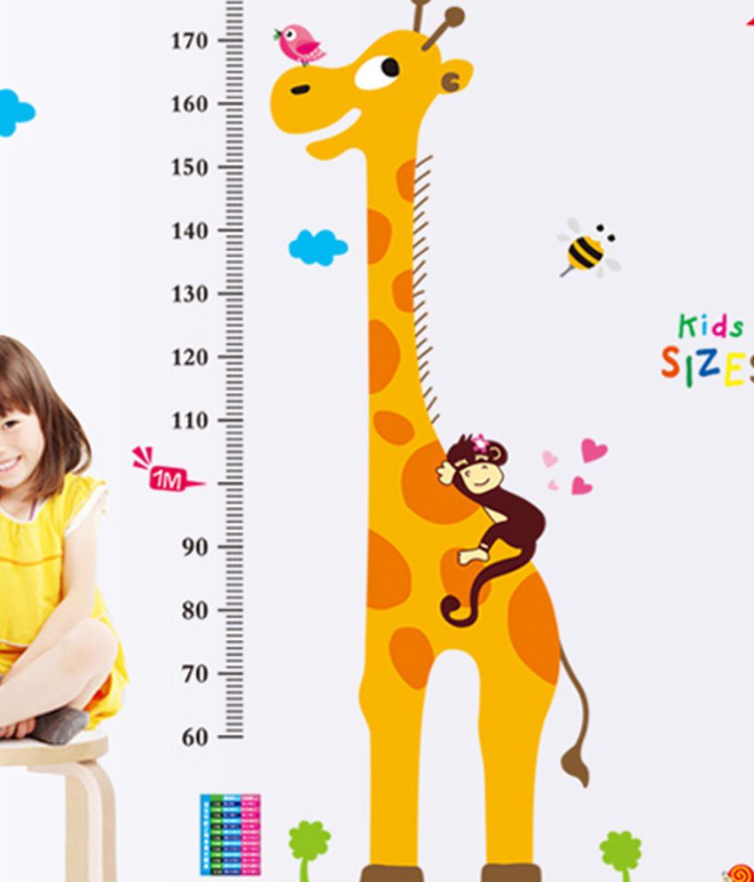 UberLyfe Grow Tall Giraffe Height Chart Wall Sticker (Size ...