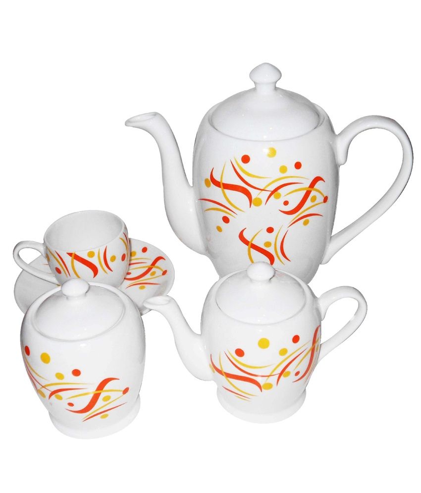 Classique White Bone China Tea Set Of 15 Pcs Buy Online at Best Price