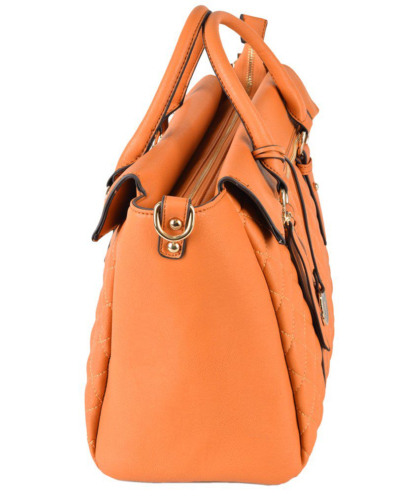 Diana Korr Orange Faux Leather Satchel Bag - Buy Diana Korr Orange ...