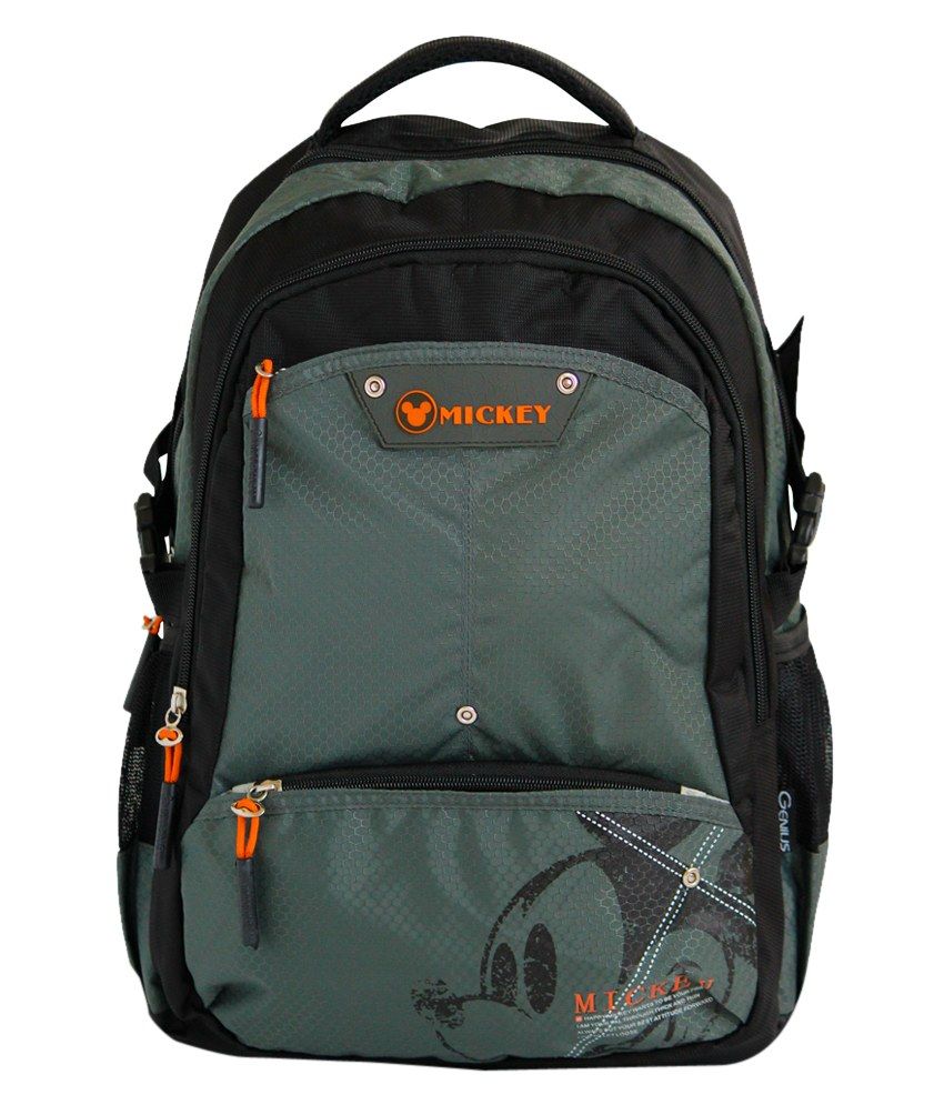 Disney Genius Mickey Grey School Bag for Boys ,With a Free LunchBox