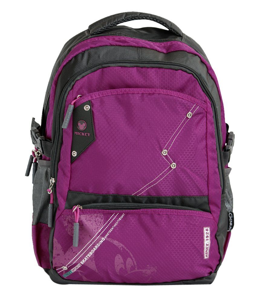 Disney Genius Mickey Purple School Bag for Boys ,With a Free Lunch-Box ...