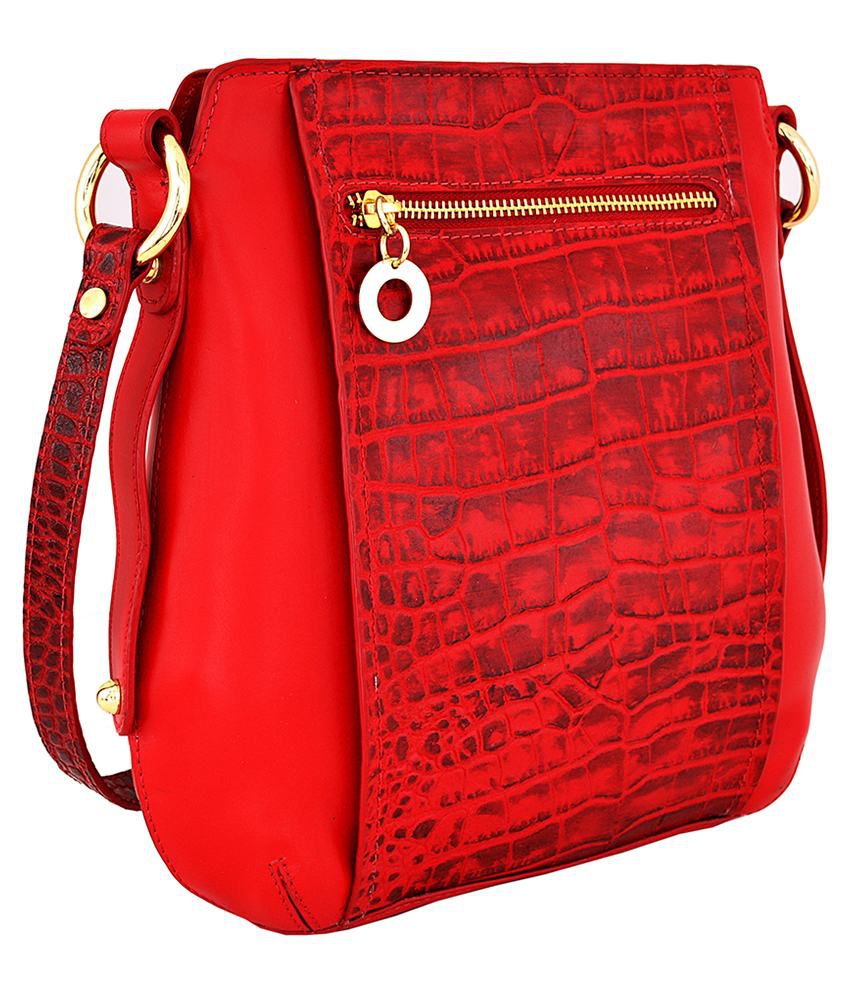 Hidesign Nakasu 03 Red Leather Sling Bag - Buy Hidesign Nakasu 03 Red Leather Sling Bag Online ...