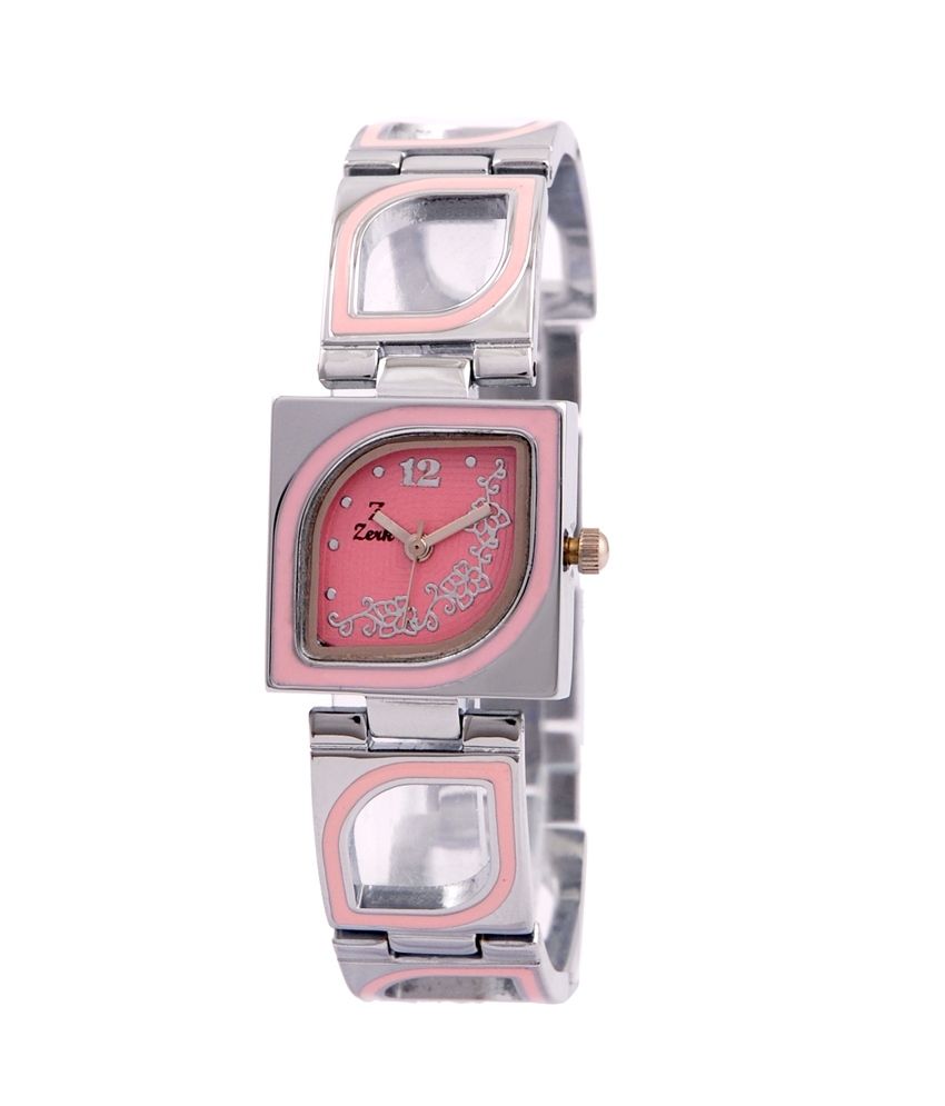 Zerk Pink Metal Rectangular Analog Women Watch Price in India: Buy Zerk ...