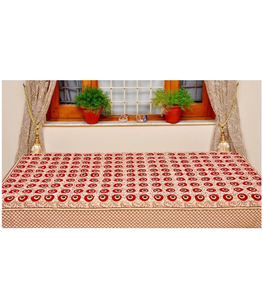 Sambhav Diwan Set (1 Single Bed Sheet, 2 Bolster Cover & 5 Cushion